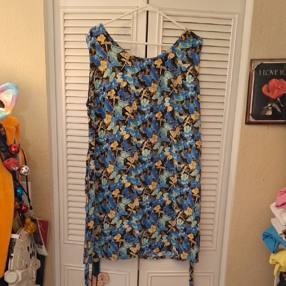 Blue and Yellow Floral Dress
